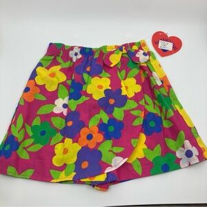 NWT NEW Vintage Hartstrings Kids girls floral flowers skort skirt colorful 6X